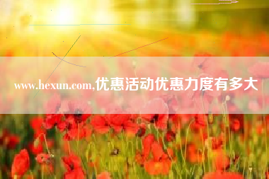 www.hexun.com,优惠活动优惠力度有多大